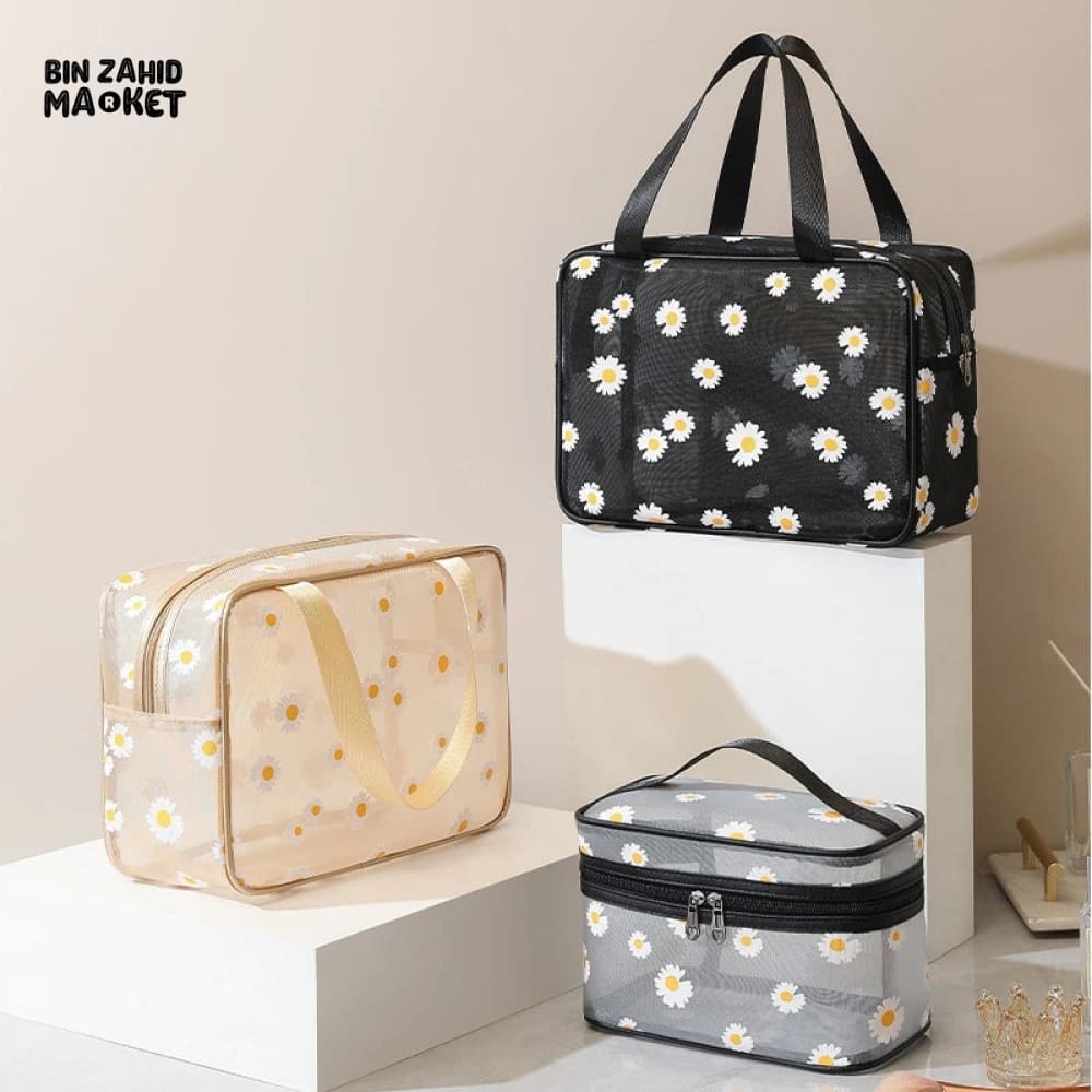PAIR OF MESH MAKEUP BAG