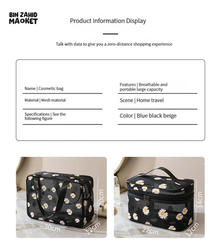 PAIR OF MESH MAKEUP BAG