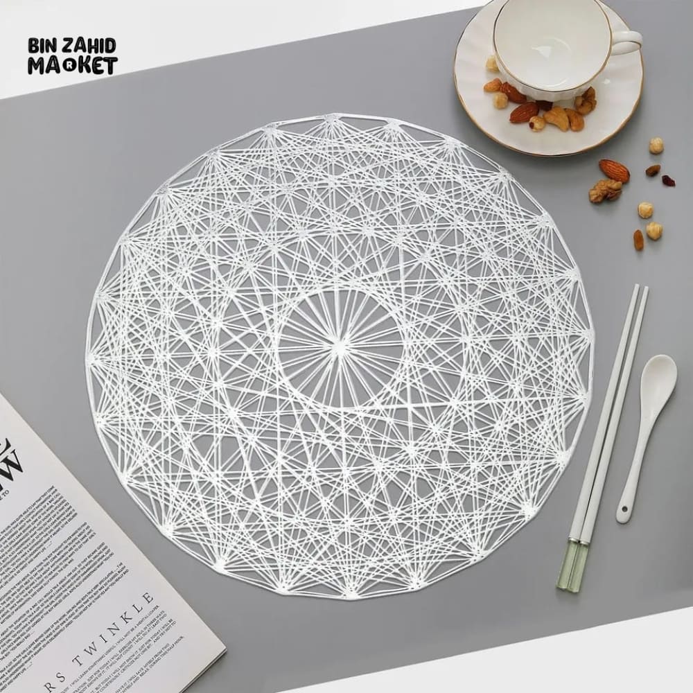 PAIR OF PVC TABLE PLACEMAT 38CM Silver