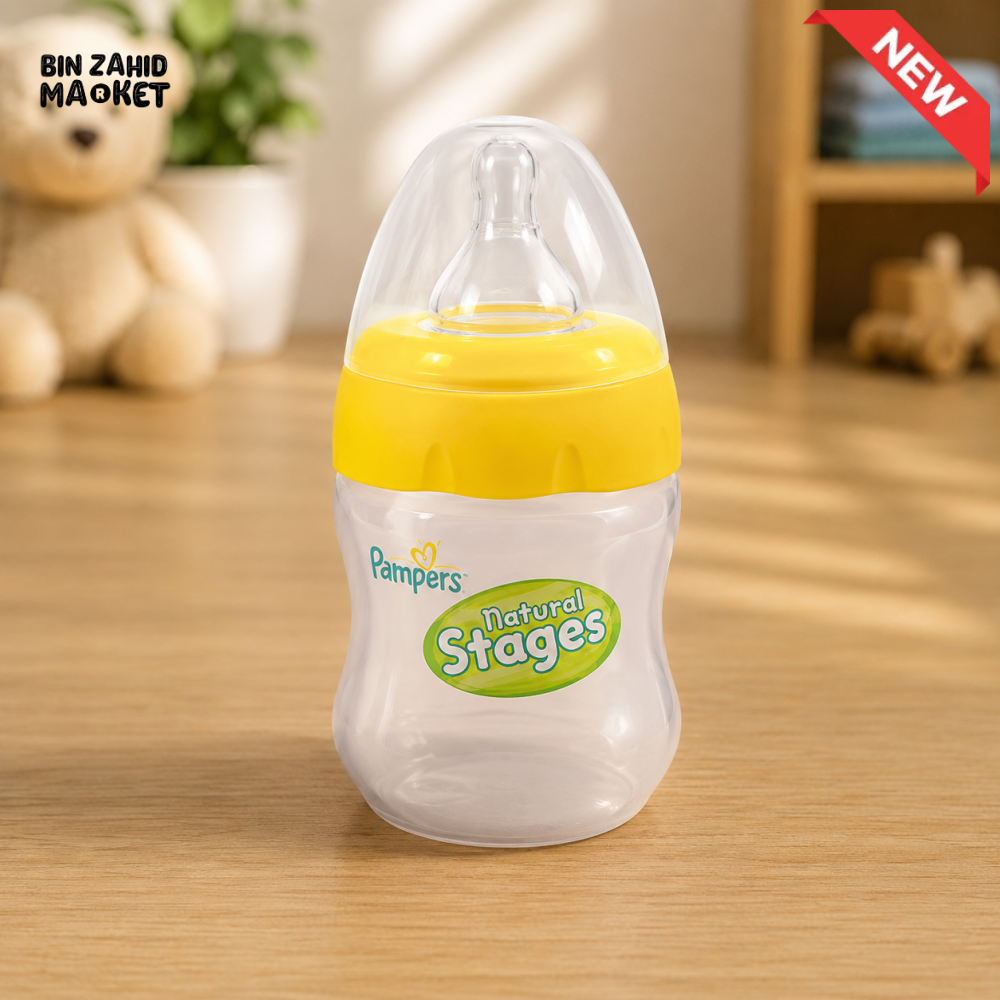 PAMPERS NATURAL STAGES BABY FEEDING BOTTLE - 140 ML