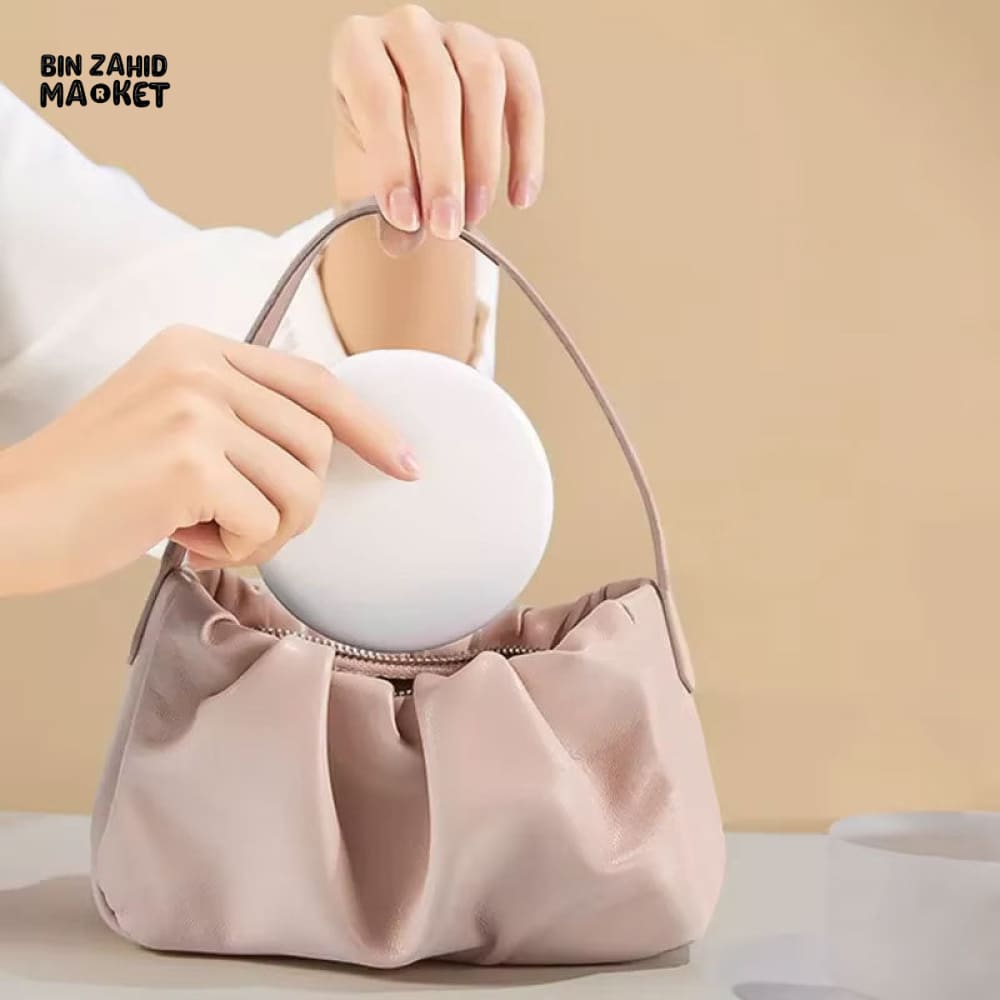 PERSONALISED SMALL LED COMPACT MIRROR – 2-SIDED FOLDABLE POCKET MAKEUP MIRROR