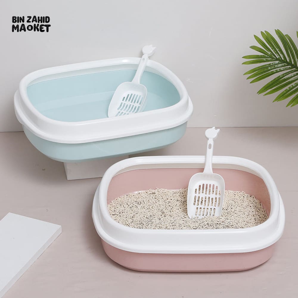 PET TOILET TRAINING BOX – SPLASH PROOF CAT & DOG LITTER TRAY WITH SCOOP PORTABLE PET BEDPAN SET