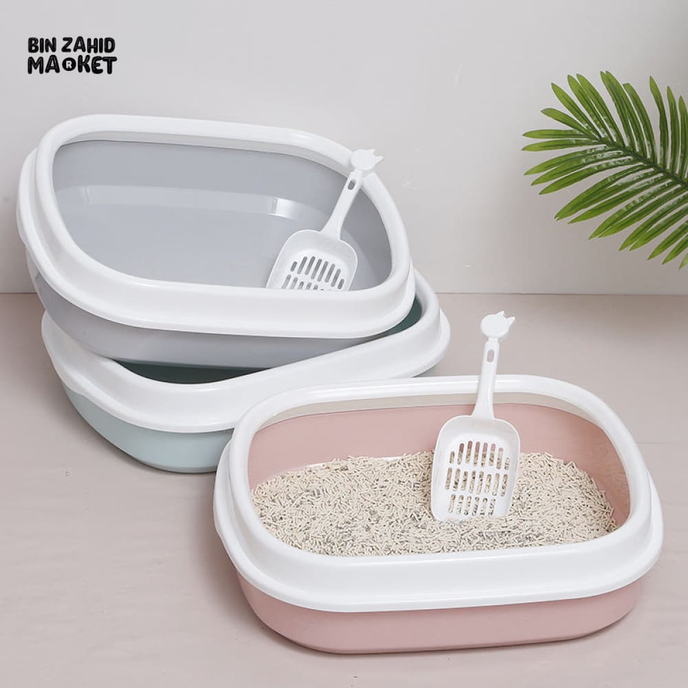 PET TOILET TRAINING BOX – SPLASH PROOF CAT & DOG LITTER TRAY WITH SCOOP PORTABLE PET BEDPAN SET