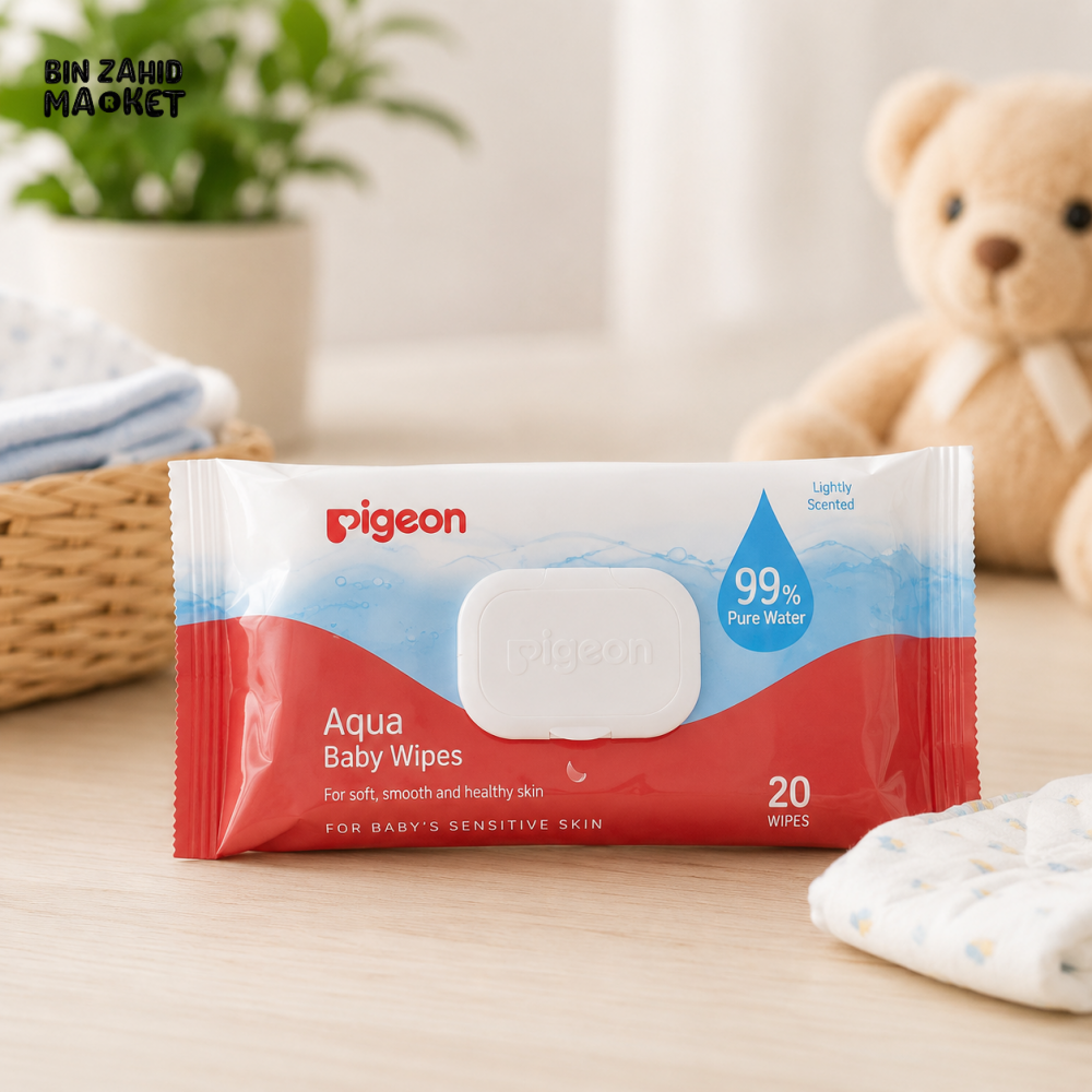 PIGEON AQUA BABY WIPES 20S