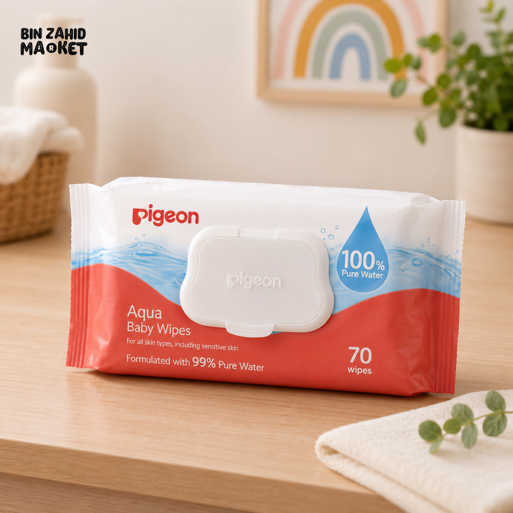 PIGEON AQUA BABY WIPES 70S FLIPTOP