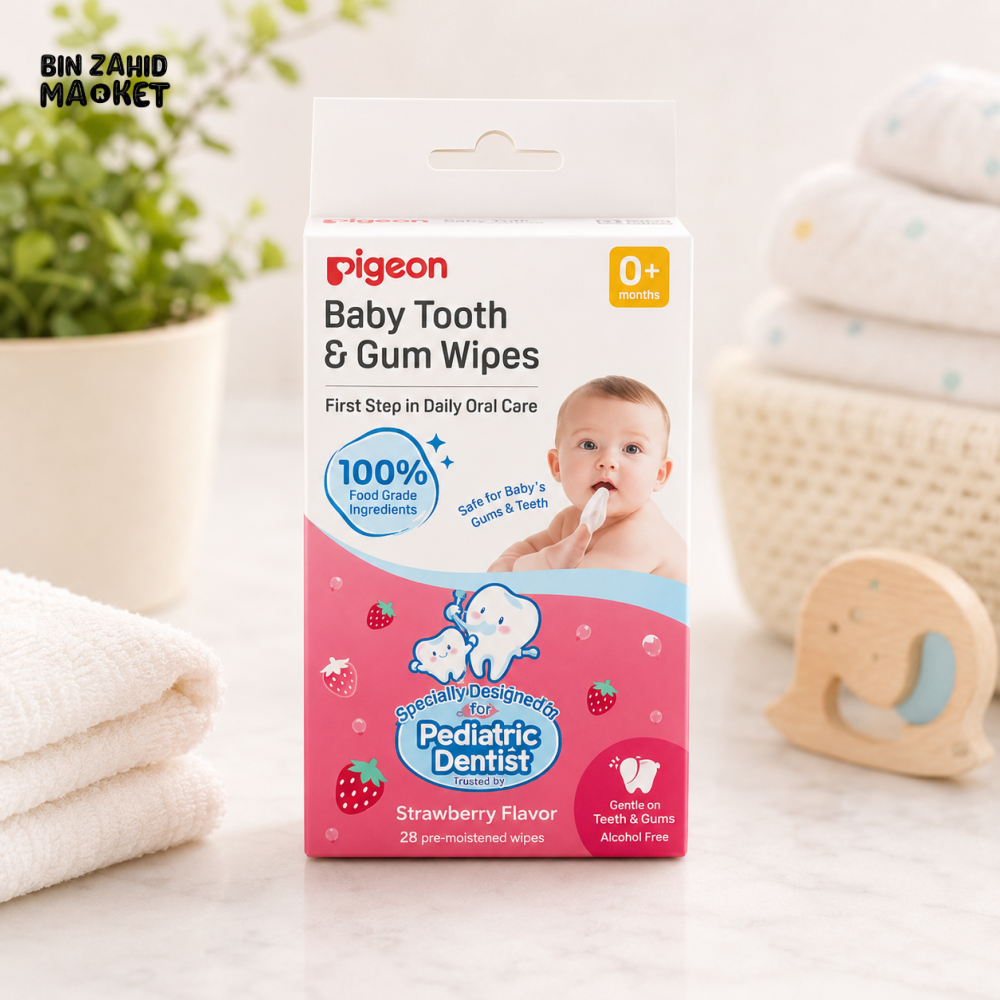 PIGEON BABY TOOTH & GUM WIPES STRAWBERRY 20S