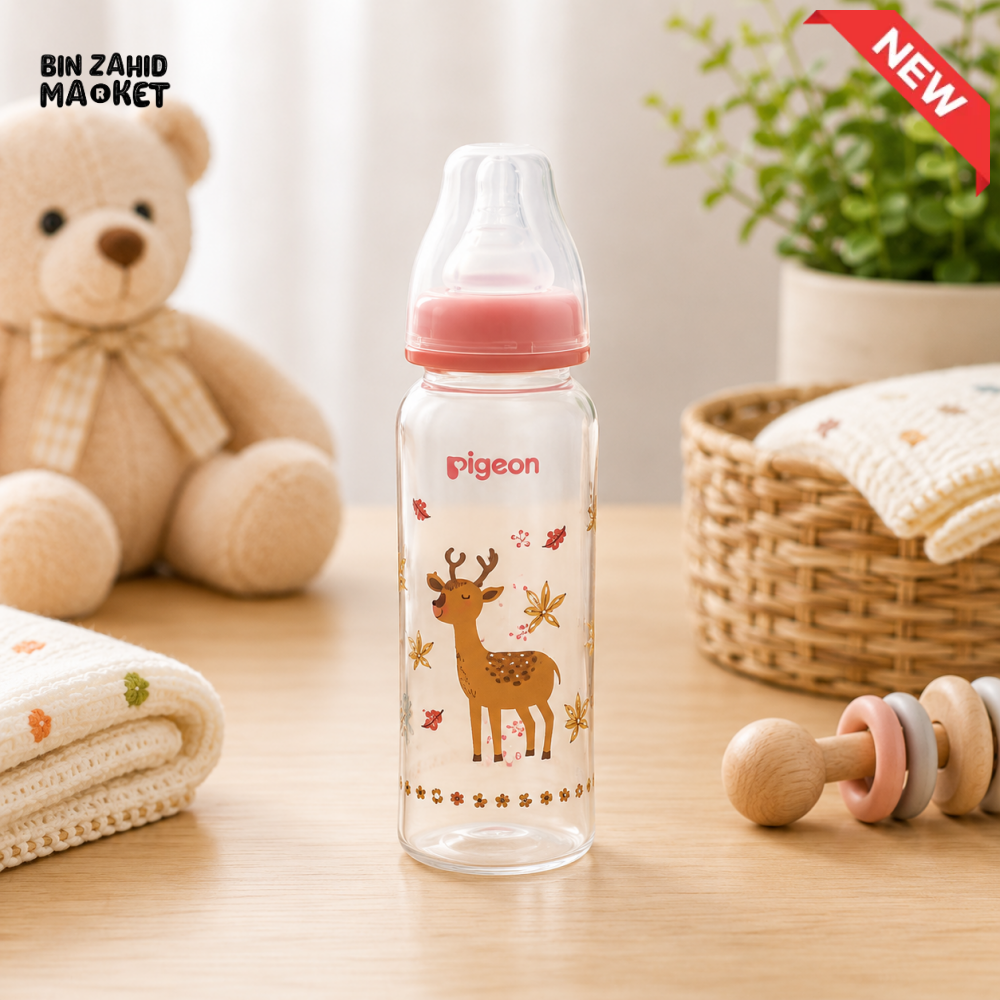 PIGEON COLORFUL ERGONOMIC BABY BOTTLE – 4+ MONTHS