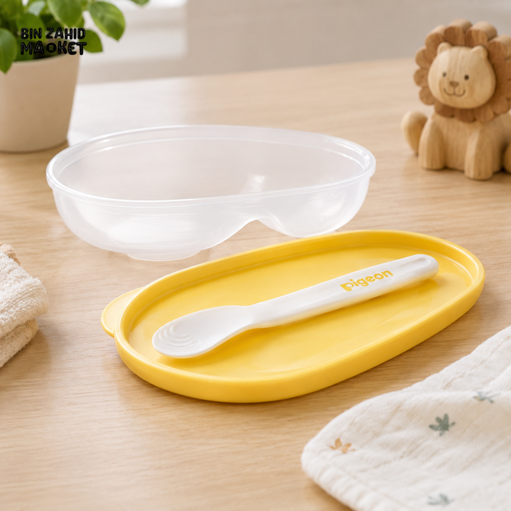 PIGEON FEEDING DISH & SPOON SET