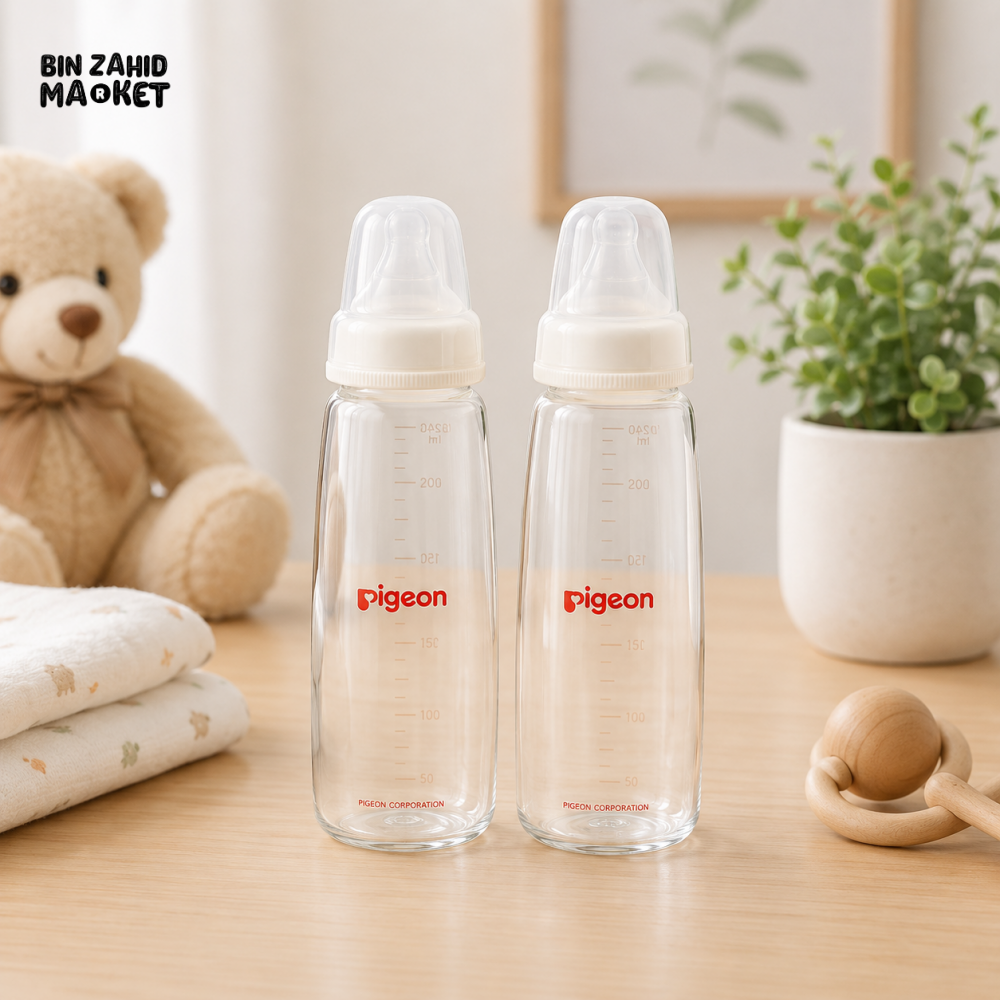 PIGEON FLEXIBLE PERISTALTIC NURSING BOTTLE – 240ML (2 PCS)