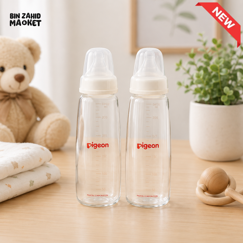PIGEON FLEXIBLE PERISTALTIC NURSING BOTTLE – 240ML (2 PCS)