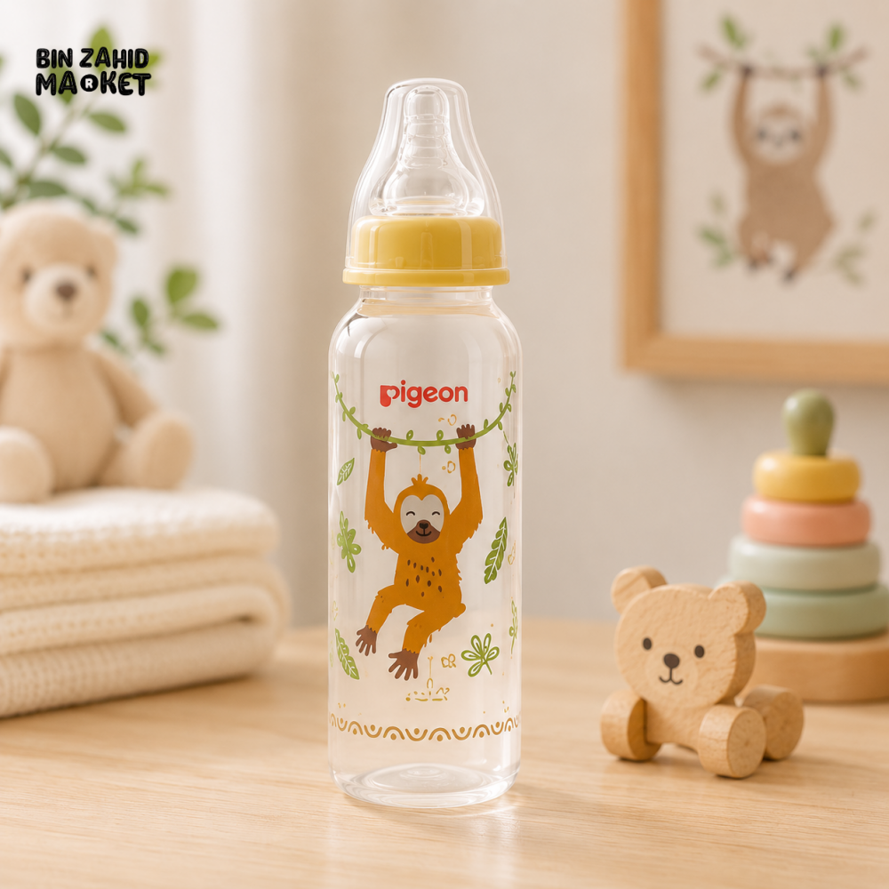PIGEON FLEXIBLE STANDARD NECK FEEDER PP RP 240ML – ORANGUTAN