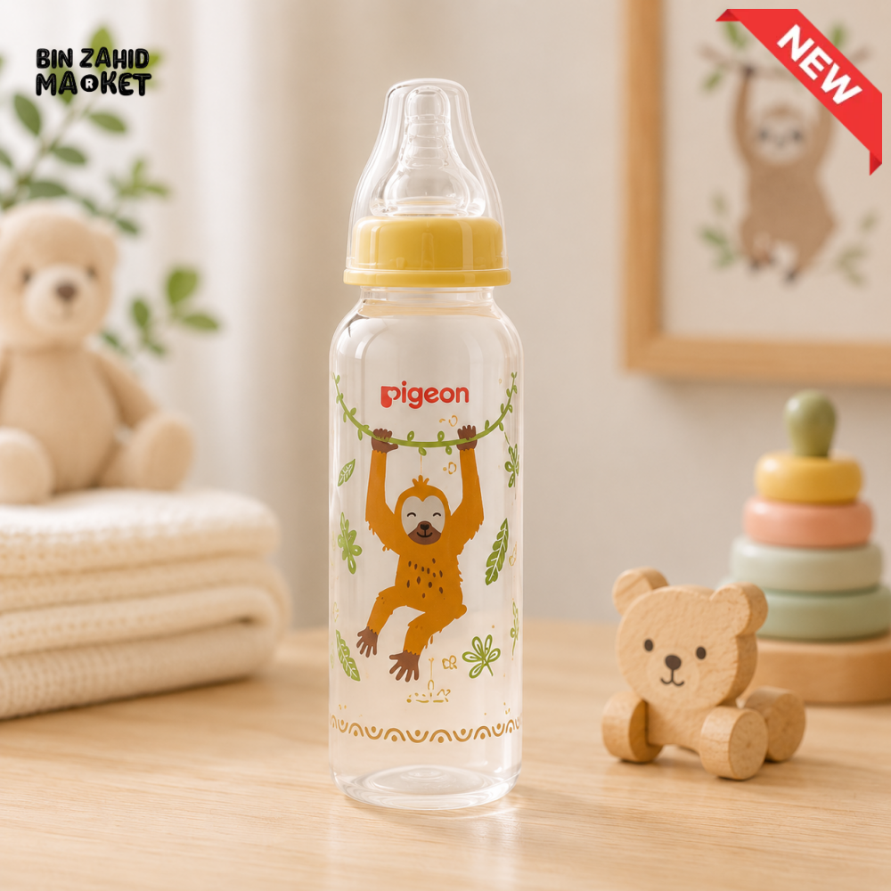 PIGEON FLEXIBLE STANDARD NECK FEEDER PP RP 240ML – ORANGUTAN