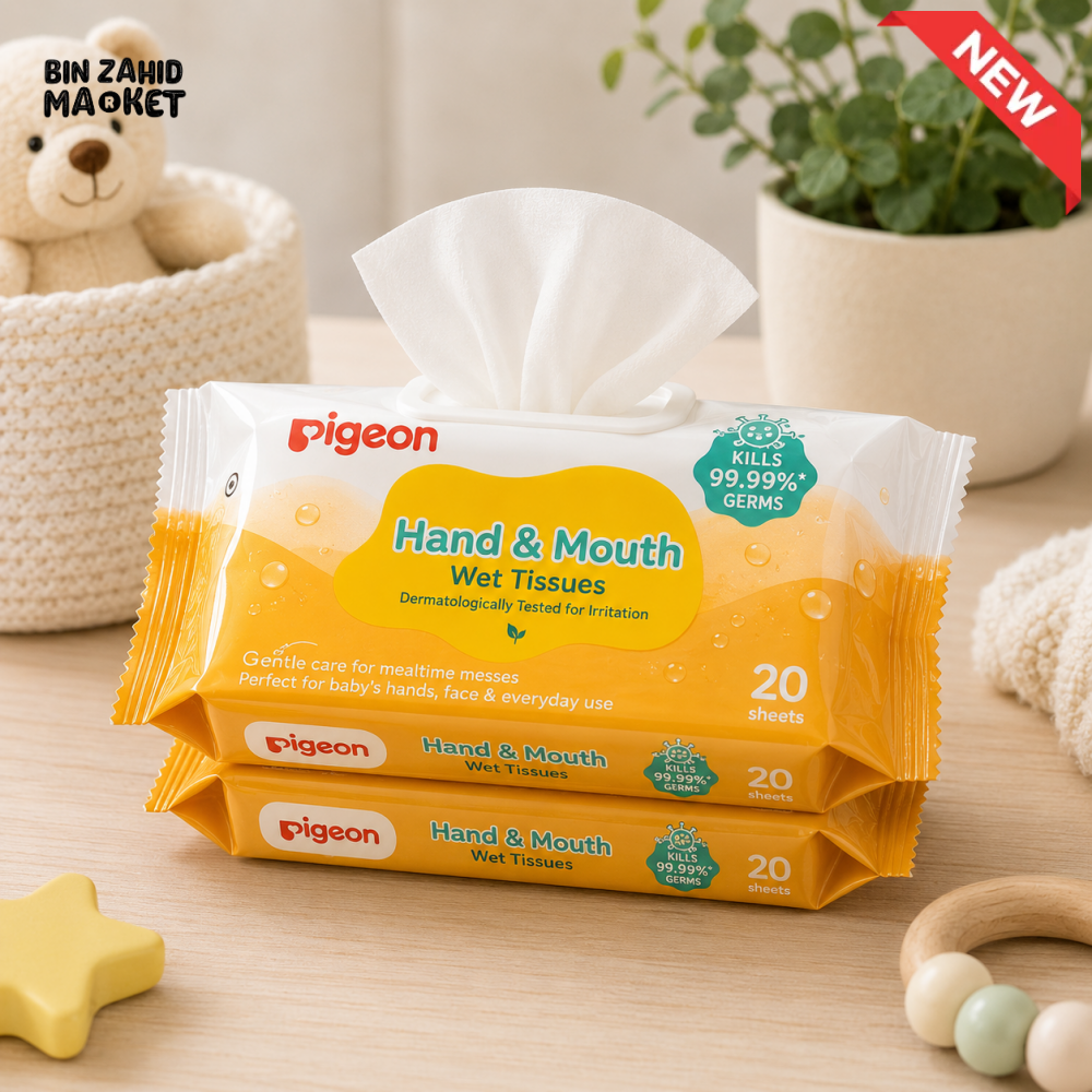 PIGEON HAND & MOUTH WET TISSUES 20S 2IN1 REFILL