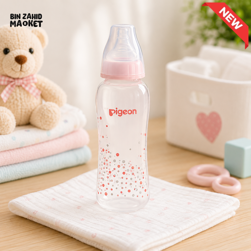 PIGEON STANDARD NECK NURSING BOTTLE WITH PERISTALTIC NIPPLE (PP) 250ML