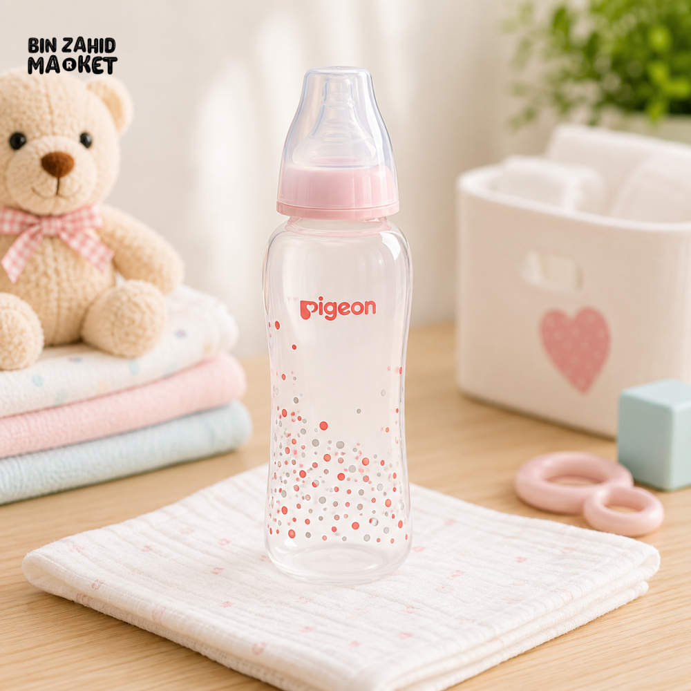 PIGEON STANDARD NECK NURSING BOTTLE WITH PERISTALTIC NIPPLE (PP) 250ML