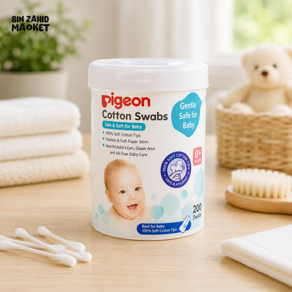 PIGEON THIN STEM COTTON SWABS – 200 PIECES