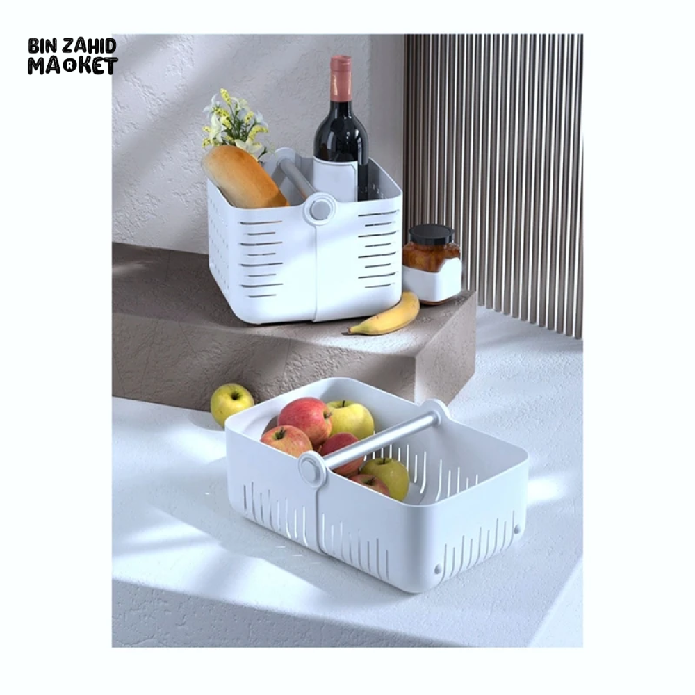 PLASTIC STORAGE BOX WITH HANDLE FOR TOILETRIES & KITCHEN