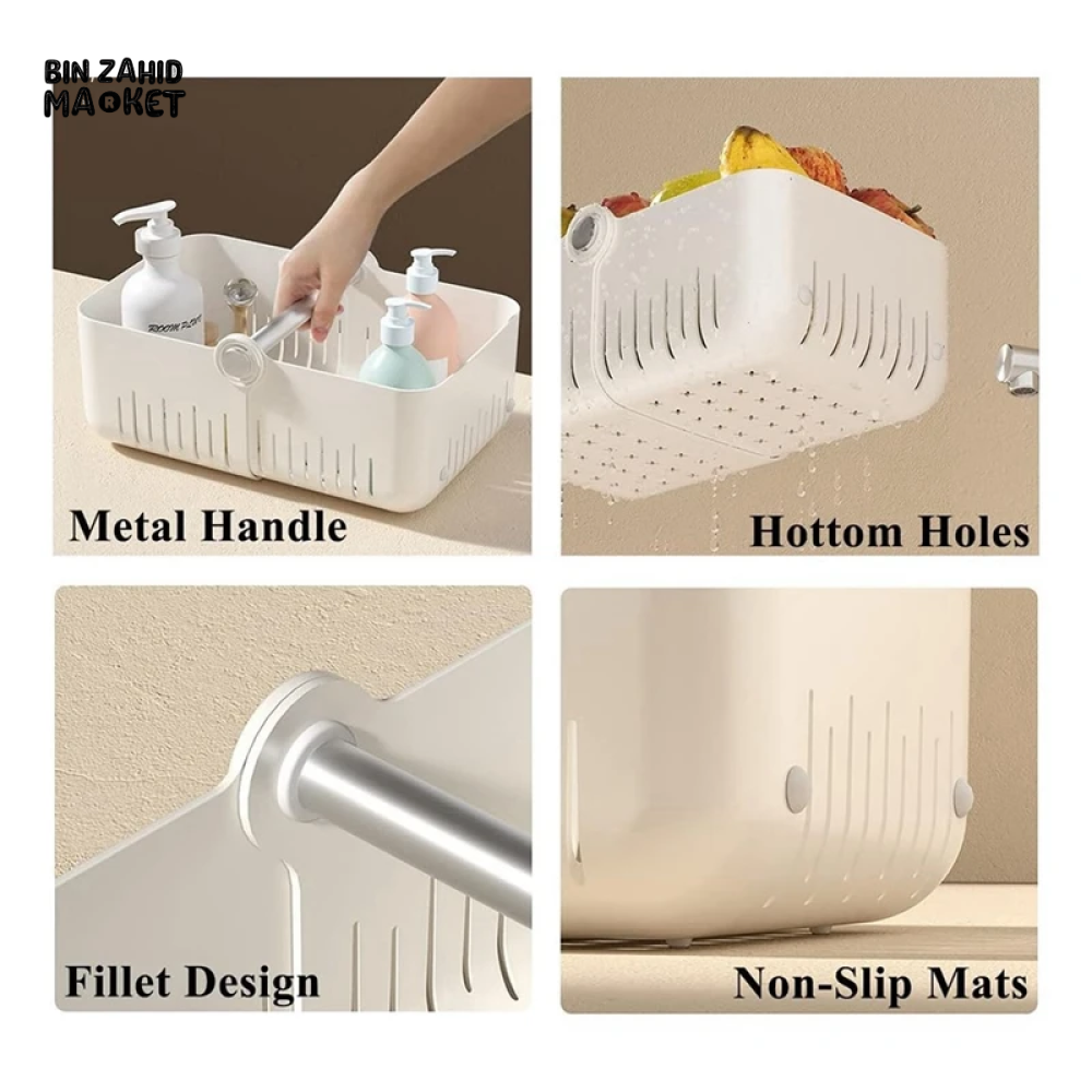 PLASTIC STORAGE BOX WITH HANDLE FOR TOILETRIES & KITCHEN