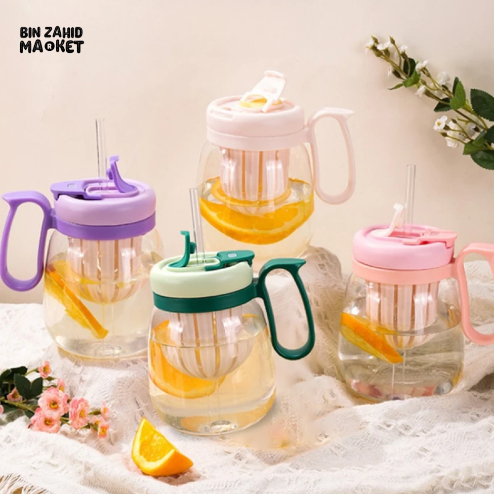 PLASTIC WATER CUP 850ML – LARGE CAPACITY BUILT-IN FILTER DROP & HEAT RESISTANT