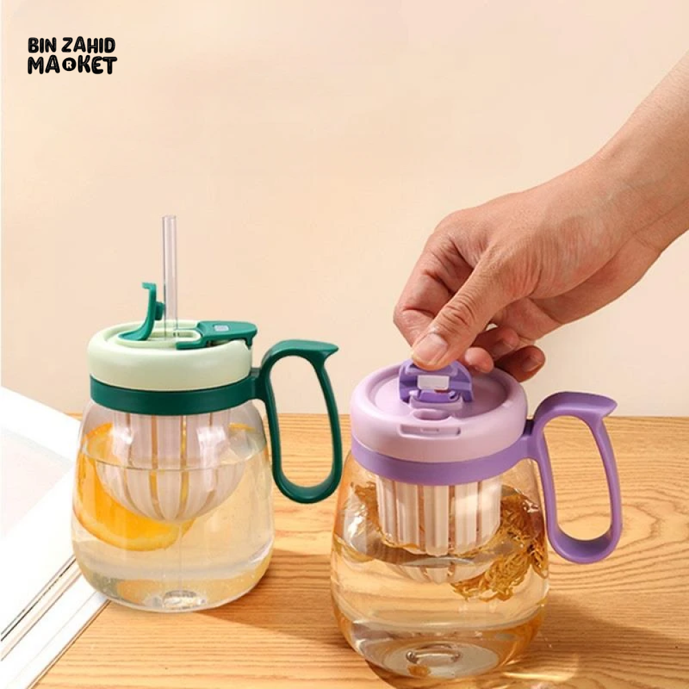 PLASTIC WATER CUP 850ML – LARGE CAPACITY BUILT-IN FILTER DROP & HEAT RESISTANT