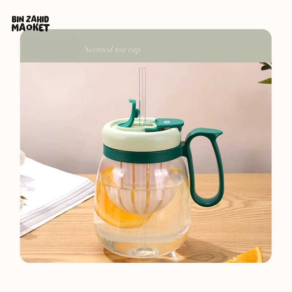 PLASTIC WATER CUP 850ML – LARGE CAPACITY BUILT-IN FILTER DROP & HEAT RESISTANT