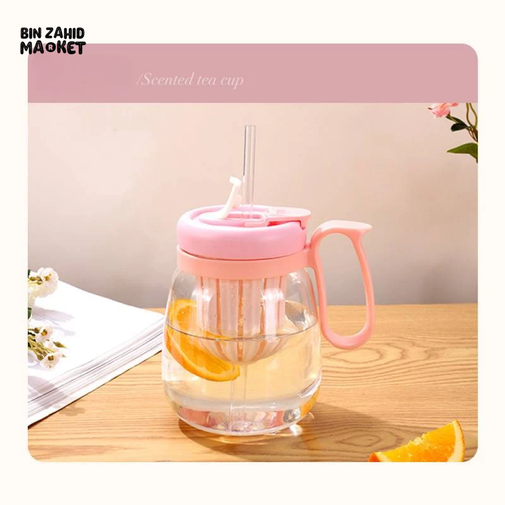 PLASTIC WATER CUP 850ML – LARGE CAPACITY BUILT-IN FILTER DROP & HEAT RESISTANT