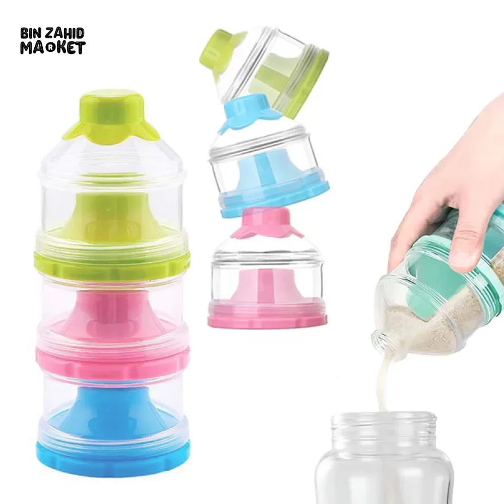 PORTABLE BABY FOOD STORAGE BOX MULTIPLE OPENINGS CARTOON CEREAL & SNACK CONTAINER