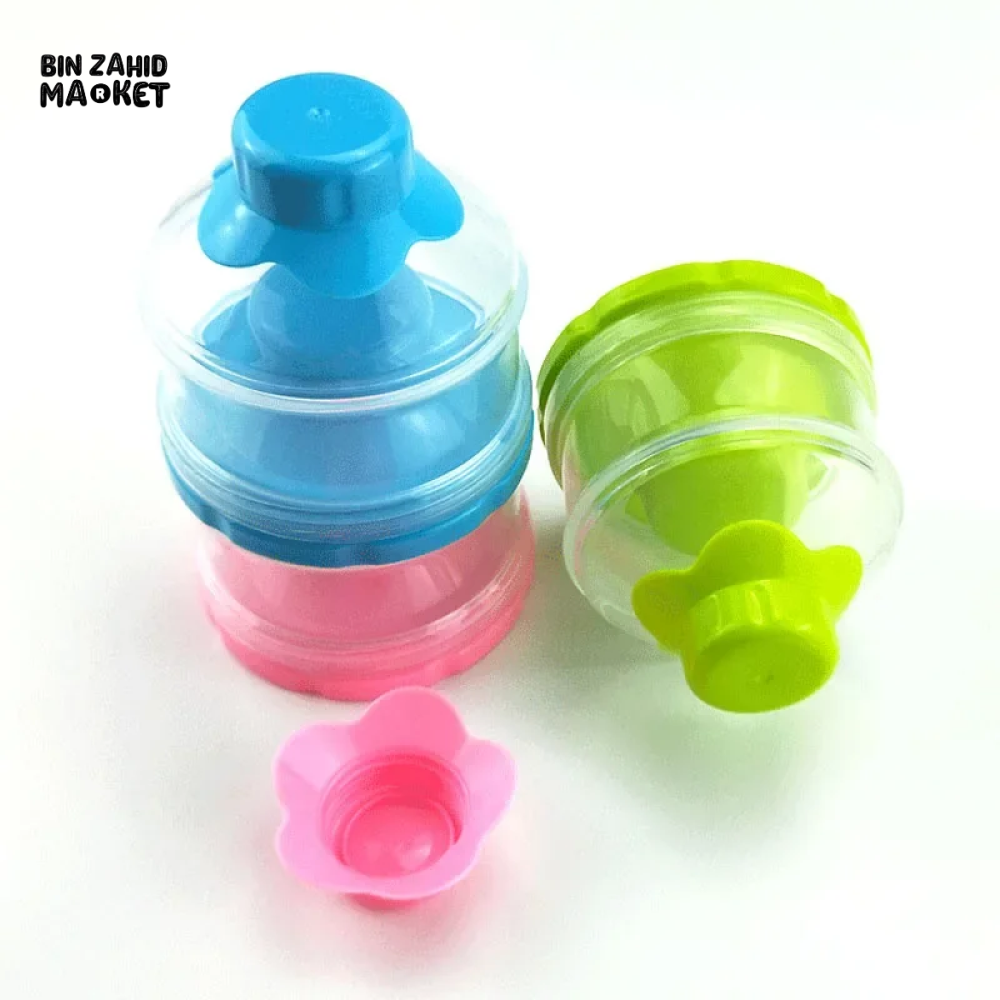 PORTABLE BABY FOOD STORAGE BOX MULTIPLE OPENINGS CARTOON CEREAL & SNACK CONTAINER