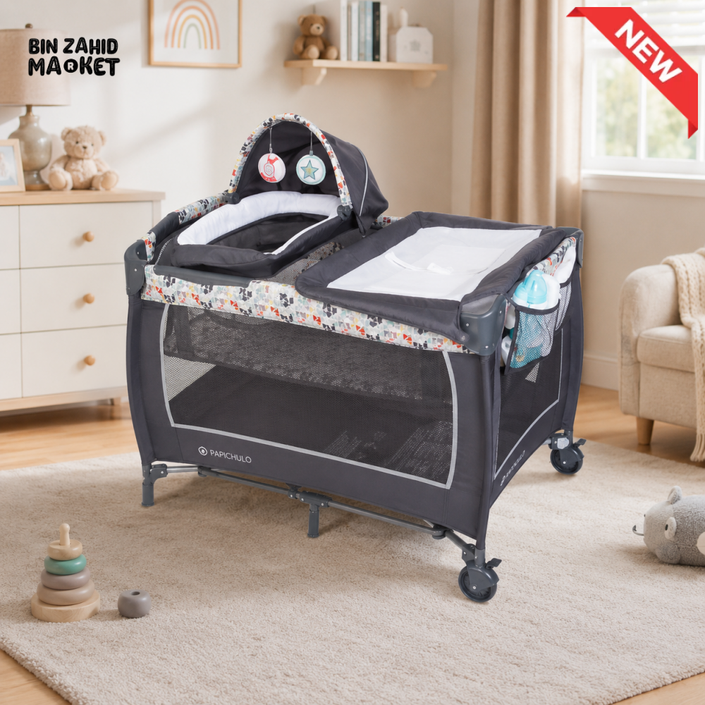 PORTABLE BABY PLAYPEN COT WITH CHANGING TABLE