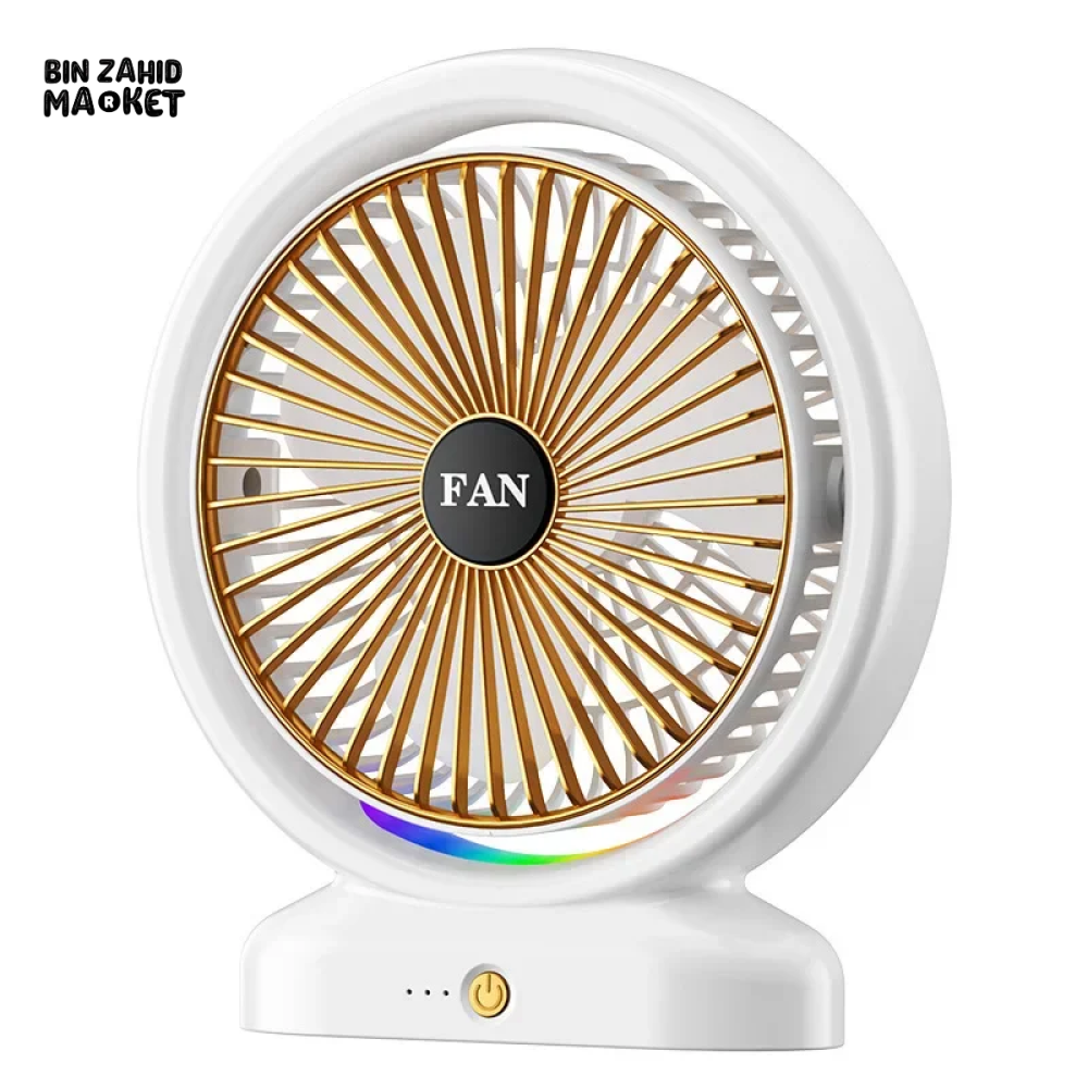 PORTABLE DESKTOP FAN WITH LIGHT – IDEAL FOR DORM ROOMS & WORKSPACES