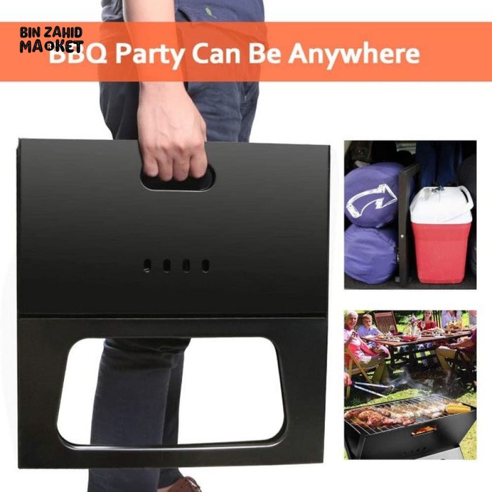 PORTABLE FOLDING BBQ CHARCOAL GRILL