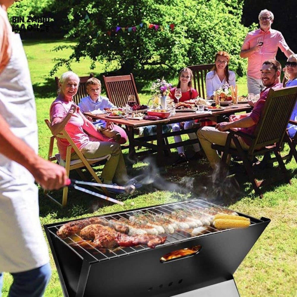 PORTABLE FOLDING BBQ CHARCOAL GRILL
