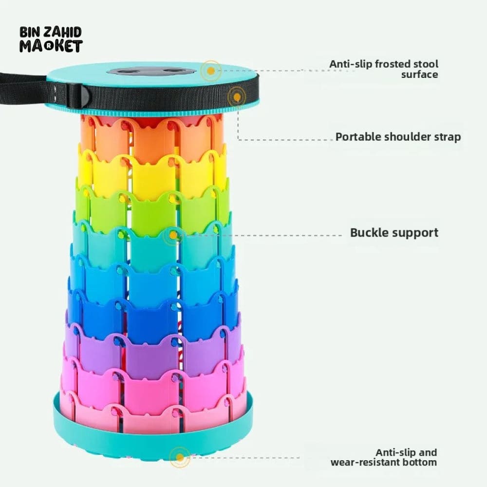 PORTABLE FOLDING CHAIR – RETRACTABLE SEAT FOR FISHING HIKING & OUTDOOR ADVENTURES