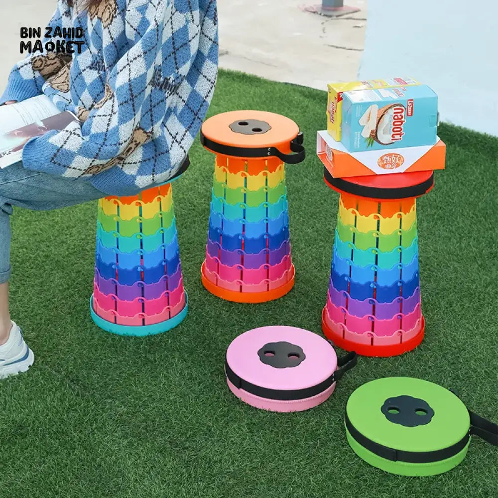 PORTABLE FOLDING CHAIR – RETRACTABLE SEAT FOR FISHING HIKING & OUTDOOR ADVENTURES