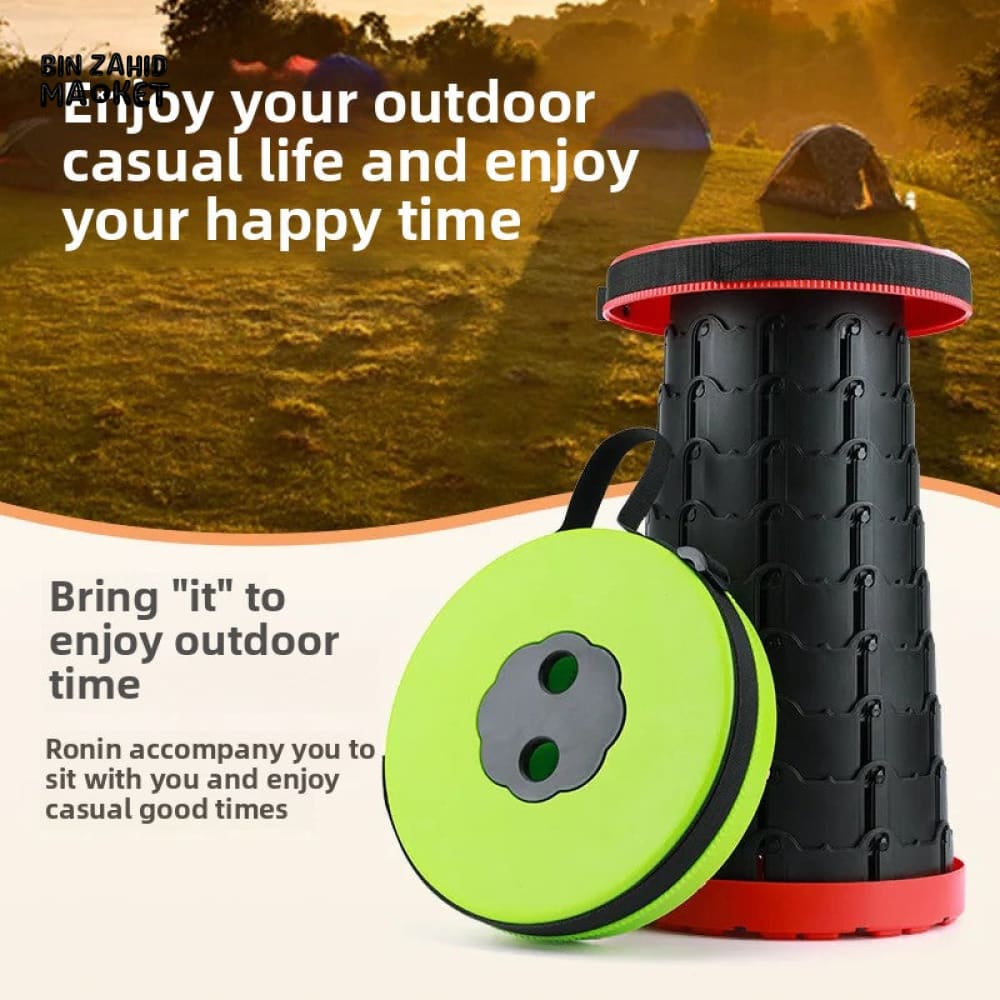 PORTABLE FOLDING CHAIR – RETRACTABLE SEAT FOR FISHING HIKING & OUTDOOR ADVENTURES