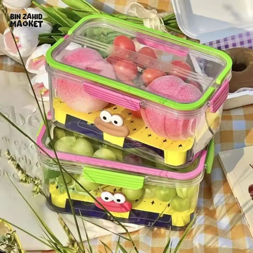 PORTABLE FRIDGE STORAGE BOX – AIRTIGHT FOOD CONTAINER WITH BUILT-IN DRAIN TRAY SPACE SAVING