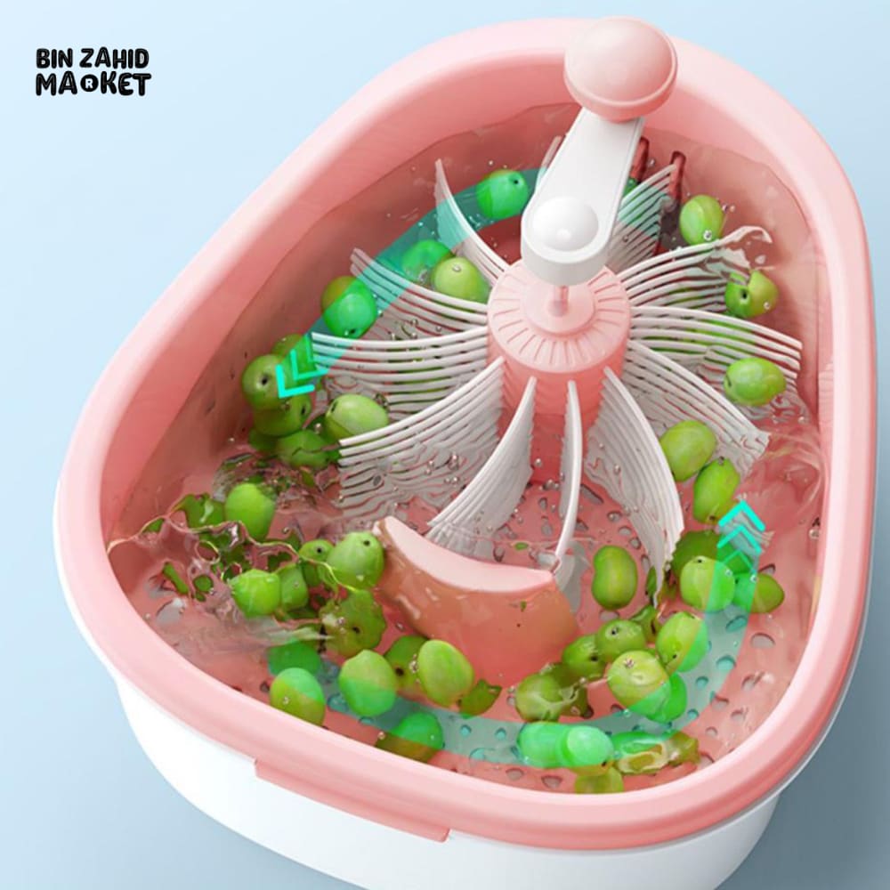 PORTABLE FRUIT & VEGETABLE WASHING BOWL WITH INTEGRATED BRUSH – QUICK RINSE EASY DRAIN