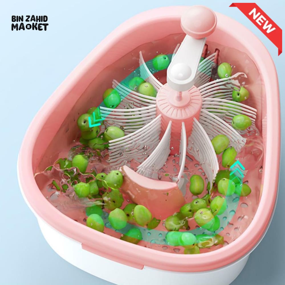 PORTABLE FRUIT & VEGETABLE WASHING BOWL WITH INTEGRATED BRUSH – QUICK RINSE EASY DRAIN