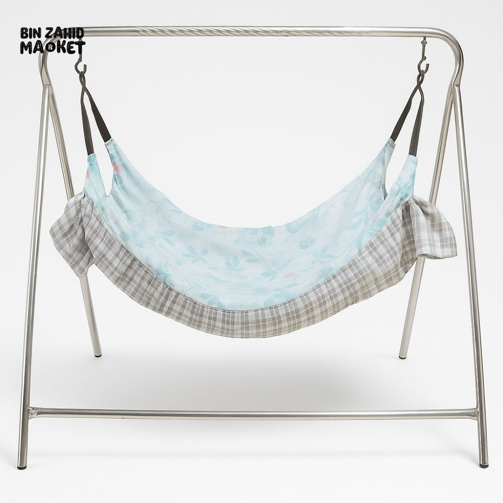 PORTABLE IRON ROD CRADLE SWING WITH MOSQUITO NET