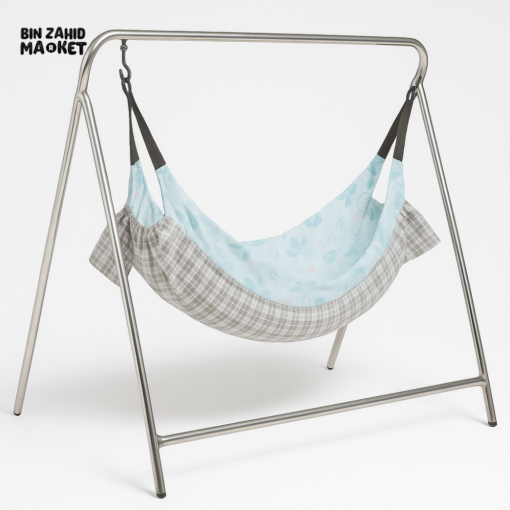 PORTABLE IRON ROD CRADLE SWING WITH MOSQUITO NET