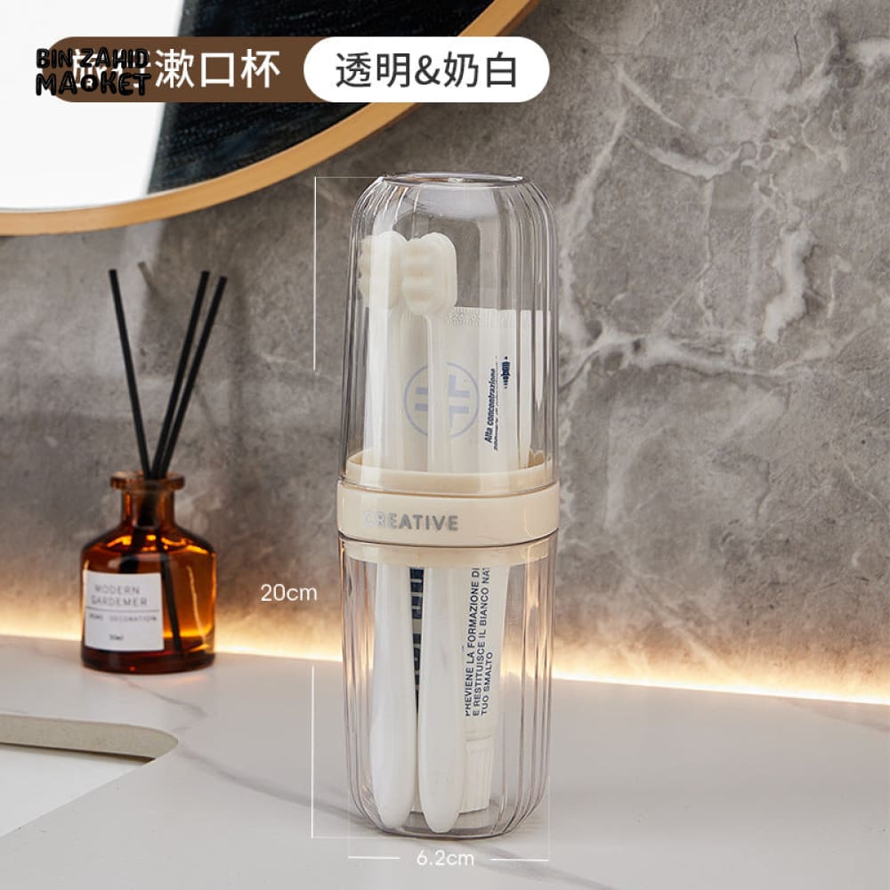 PORTABLE LUXURY TOOTHBRUSH STORAGE SET – TRAVEL MOUTHWASH CUP TOOTHBRUSH & TOOTHPASTE HOLDER FOR HOME AND TRAVEL USE