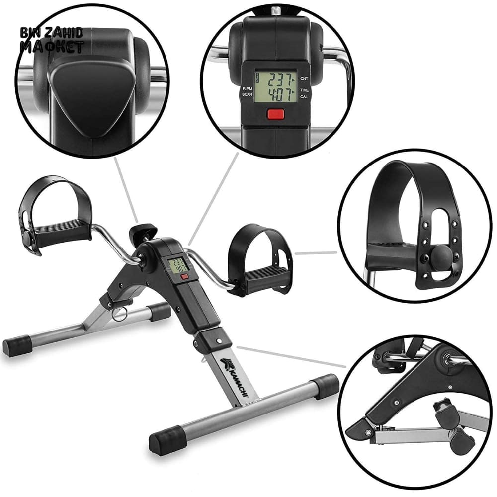 Portable Mini Cycle Pedal Exerciser with Adjustable Resistance and Digital Display