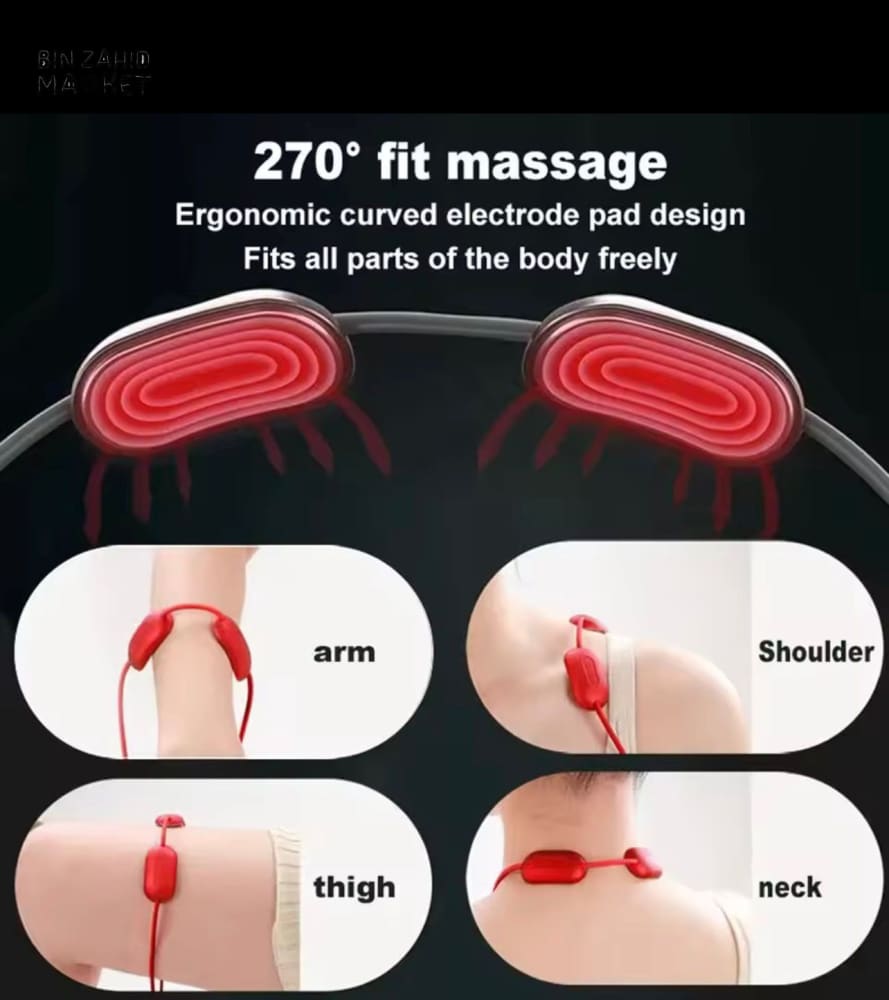 PORTABLE NECK MASSAGER – HOT COMPRESS PULSE MASSAGE RECHARGEABLE CERVICAL SPINE RELAXER