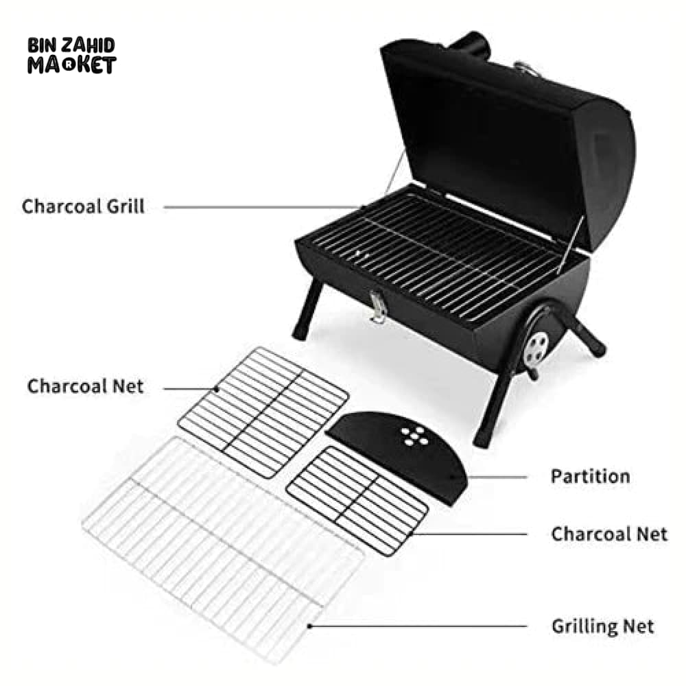 PORTABLE SMOKELESS FOLDING BBQ STOVE