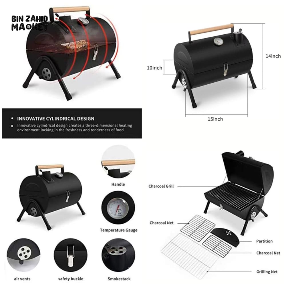 PORTABLE SMOKELESS FOLDING BBQ STOVE
