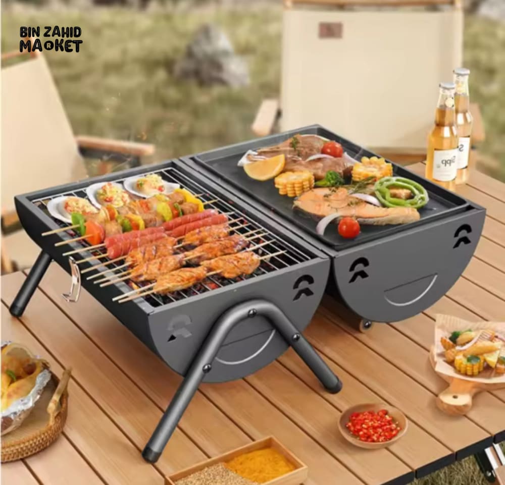 PORTABLE SMOKELESS FOLDING BBQ STOVE