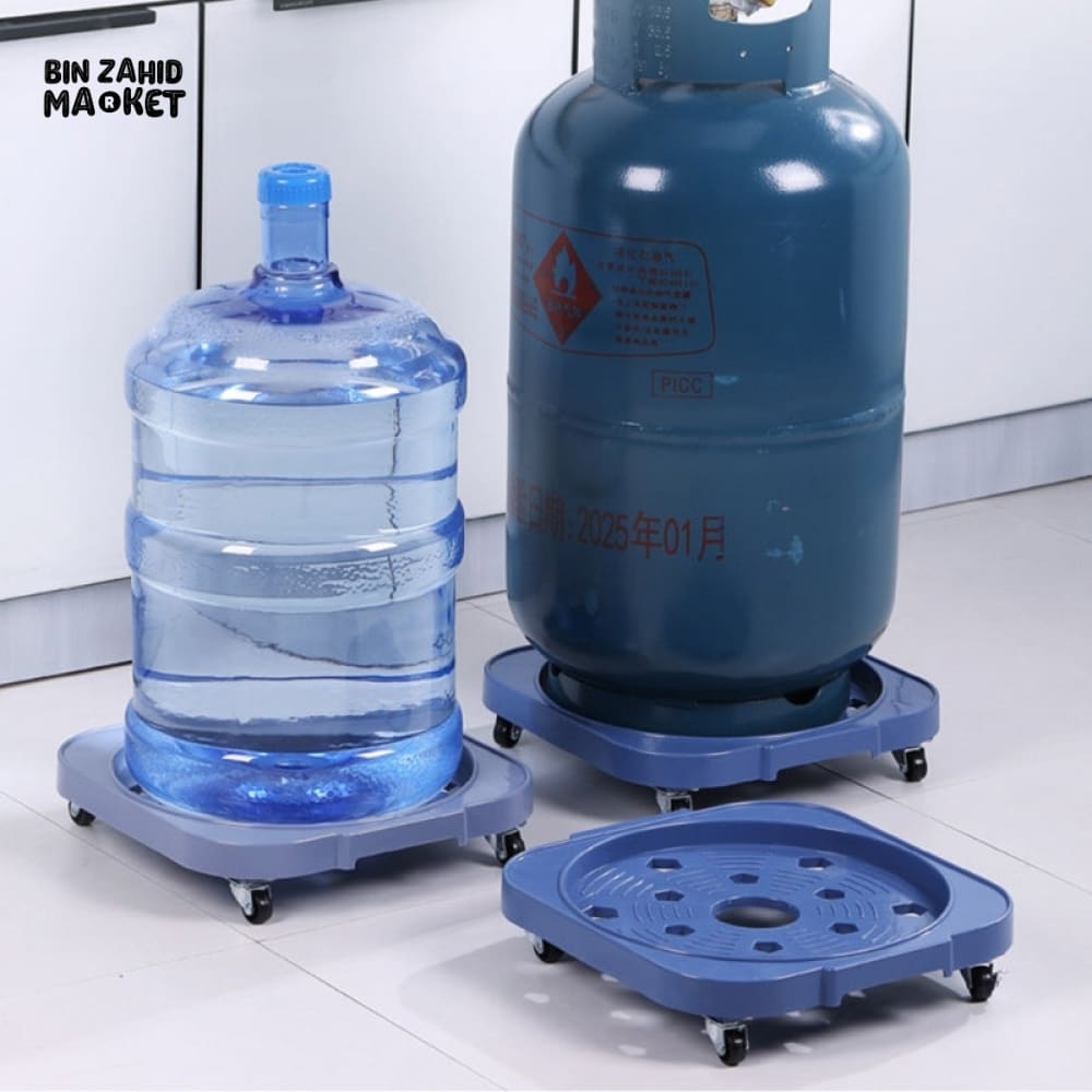 PRACTICAL ROLLING GAS CYLINDER HOLDER WITH WHEELS – HEAVY DUTY MOVABLE STAND FOR KITCHEN & HOME USE
