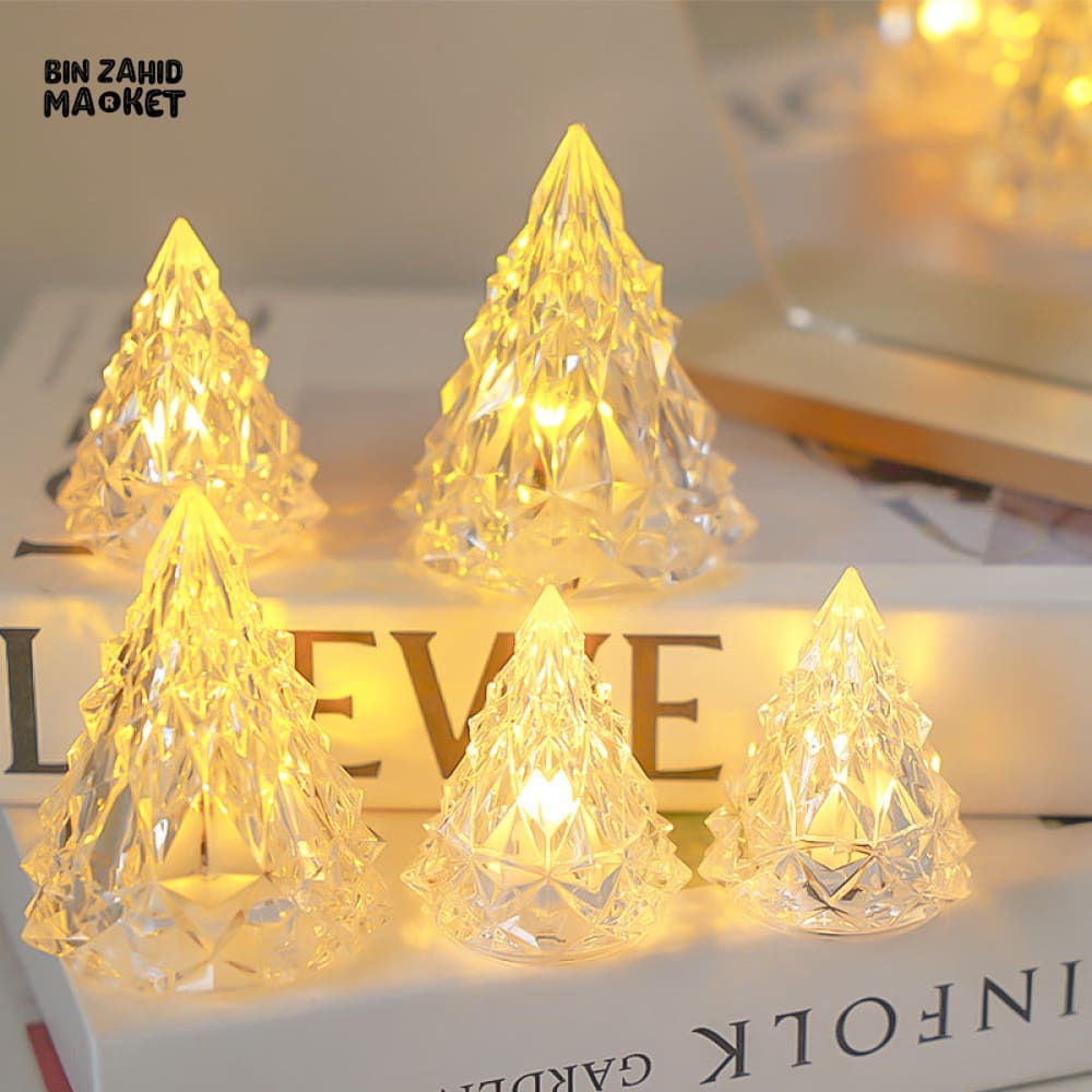 PREMIUM CRYSTAL TREE SHAPED LED CANDLE – FESTIVE DECOR LIGHT