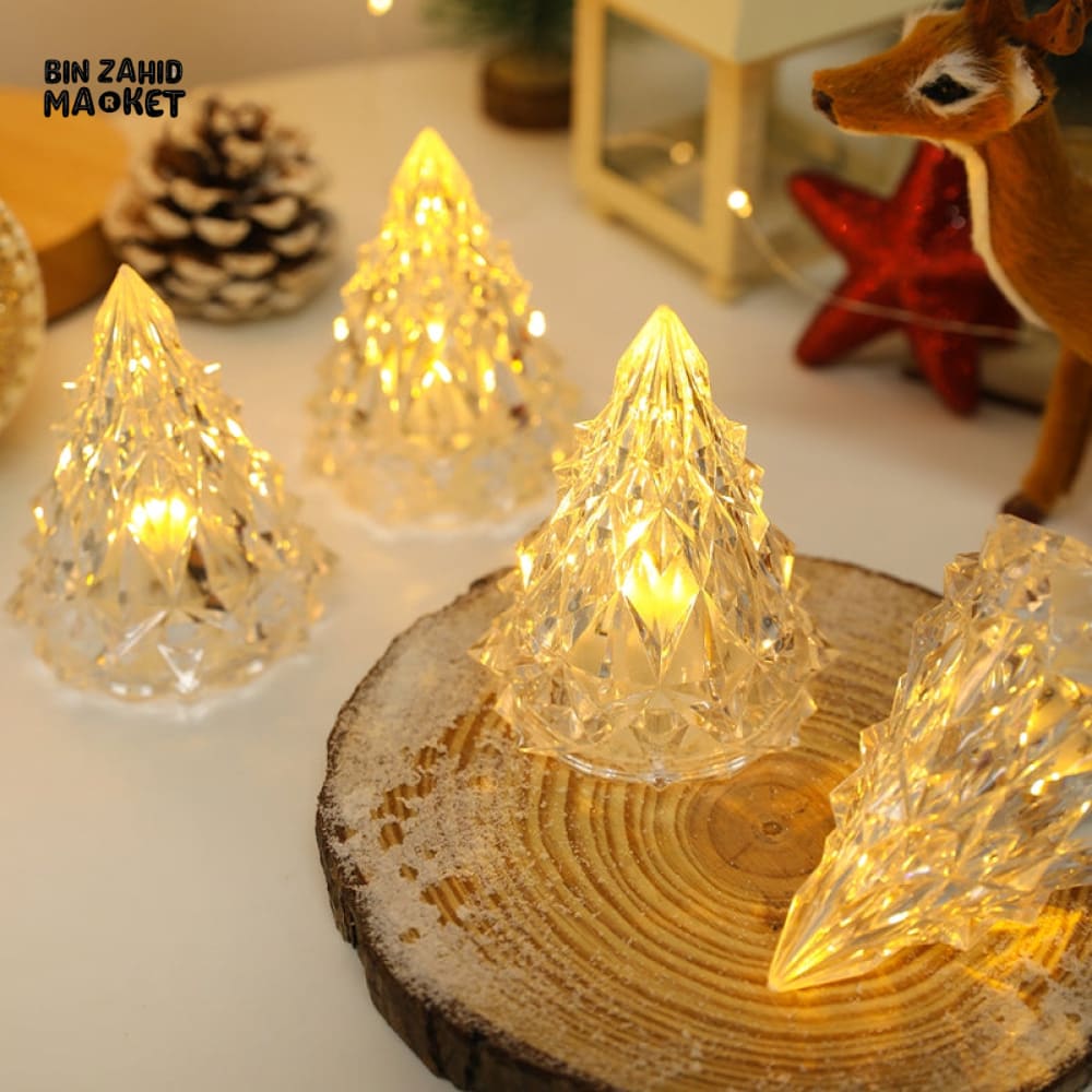 PREMIUM CRYSTAL TREE SHAPED LED CANDLE – FESTIVE DECOR LIGHT