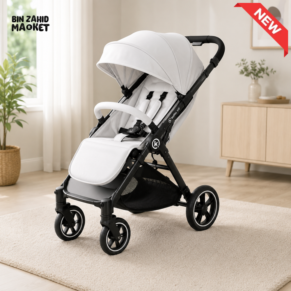 PREMIUM FOLDABLE BABY STROLLER - WHITE
